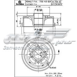 14.7754.10 Brembo freno de tambor trasero