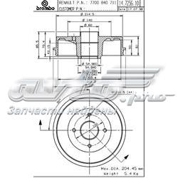 14725610 Brembo freno de tambor trasero