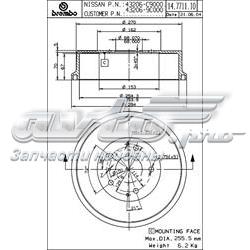 14771110 Brembo freno de tambor trasero