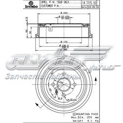 14.7715.10 Brembo freno de tambor trasero