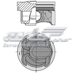 Pistón completo para 1 cilindro, STD 40315600 Kolbenschmidt