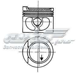  Pistón completo para 1 cilindro, cota de reparación + 0,25 mm para Volkswagen Santana 32B