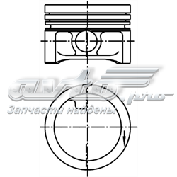 Pistón completo para 1 cilindro, STD 99455600 Kolbenschmidt