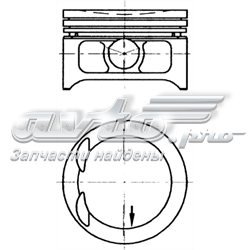  Pistón completo para 1 cilindro, cota de reparación + 0,50 mm para Opel Sintra 