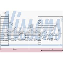 92196 Nissens evaporador, aire acondicionado