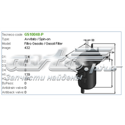 GS10048P Tecneco filtro combustible