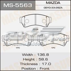 MS5563 Masuma pastillas de freno delanteras
