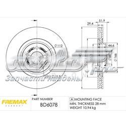 BD6078 Fremax freno de disco delantero