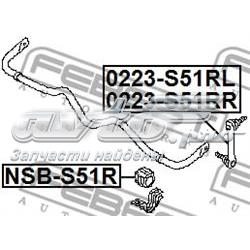 NSB-S51R Febest casquillo de barra estabilizadora trasera