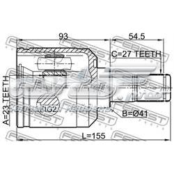 1211SANFE4WD Febest junta homocinética interior trasera