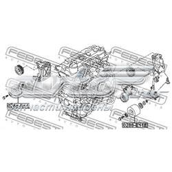 0287J10 Febest rodillo, correa trapecial poli v