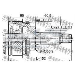 0810-S11A44 Febest junta homocinética exterior delantera