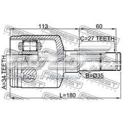 93743415 General Motors junta homocinética interior delantera izquierda