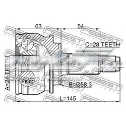 0710GVJBR Febest junta homocinética exterior trasera