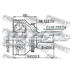 2710-V70A48 Febest junta homocinética exterior delantera