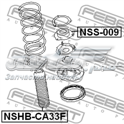 NSHB-CA33F Febest tope de amortiguador delantero, suspensión + fuelle