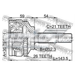 2410-LOGA26 Febest junta homocinética exterior delantera