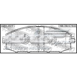 0201Y61F Febest pastillas de freno delanteras