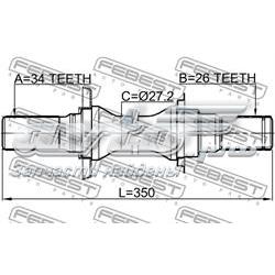 Semieje de transmisión intermedio 1012V200ATRH Febest