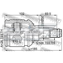 Junta homocinética interior delantera izquierda 0111AZT251LH Febest