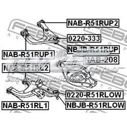 NAB208 Febest suspensión, brazo oscilante trasero inferior