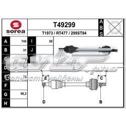 T49299 EAI árbol de transmisión delantero izquierdo