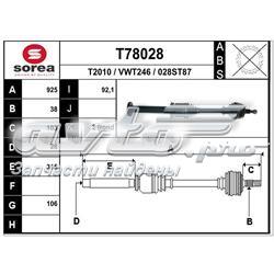 T78028 EAI árbol de transmisión delantero derecho