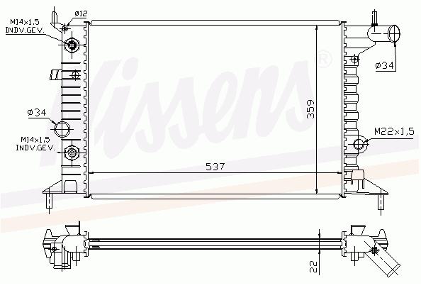 1300158 Opel radiador refrigeración del motor