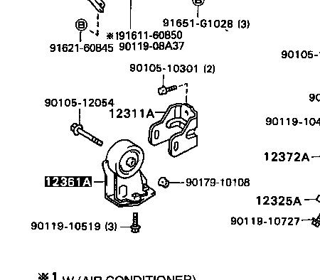 1236174100 Toyota soporte motor delantero