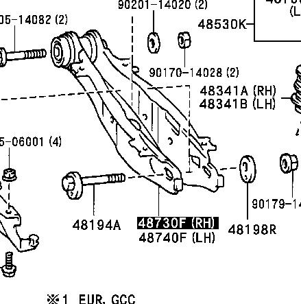  Brazo suspension (control) trasero inferior derecho para Lexus GS JZS160