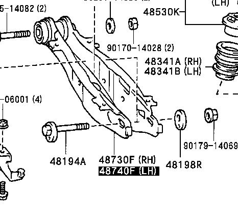  Brazo suspension (control) trasero inferior izquierdo para Lexus GS JZS160