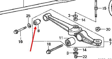 51393SA5000 Honda silentblock de suspensión delantero inferior