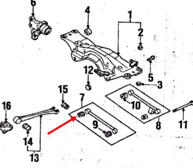 20251AA010 Subaru suspensión, barra transversal trasera, interior