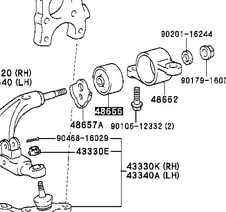 4865550011 Toyota silentblock de suspensión delantero inferior