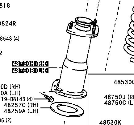  Soporte amortiguador trasero para Lexus IS E1