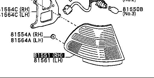  Piloto posterior derecho para Lexus LS UCF30