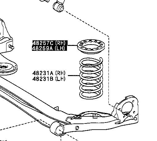  Caja de muelle, Eje trasero, arriba para Toyota Previa ACR3