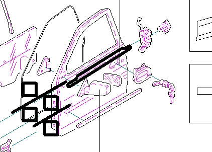  Moldura Para Bajar El Vidrio De La Puerta Delantera Derecha para Mazda Demio DW