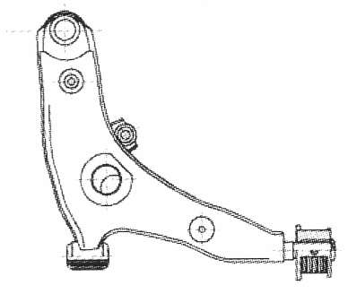 MMB907164 Mitsubishi barra oscilante, suspensión de ruedas delantera, inferior derecha