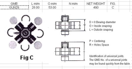 3712521025 Nissan cruceta de árbol de cardán trasero