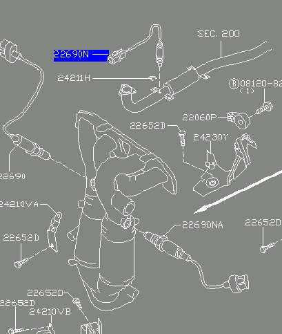 226A0AU001 Nissan sonda lambda sensor de oxigeno post catalizador