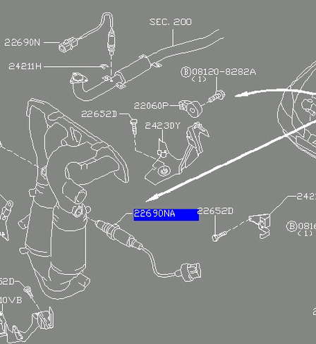 226A0AU301 Nissan sonda lambda sensor de oxigeno post catalizador