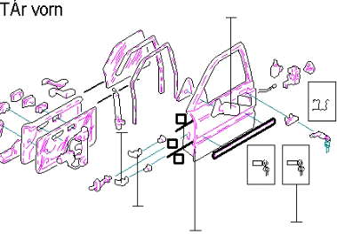  Moldura de la puerta trasera derecha para Ford Escort AVL