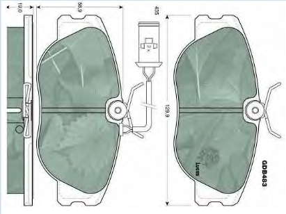 9945815 Fiat/Alfa/Lancia pastillas de freno delanteras