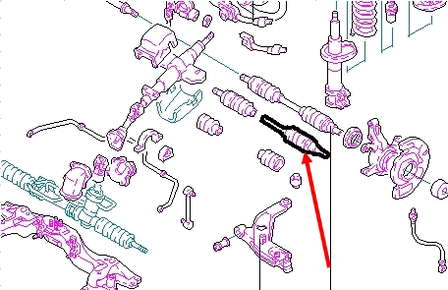 Junta homocinética exterior delantera derecha FA5222610B Mazda