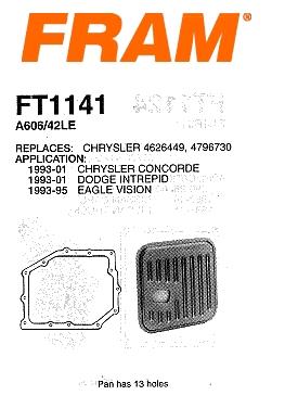  Filtro hidráulico, transmisión automática para Dodge Intrepid 