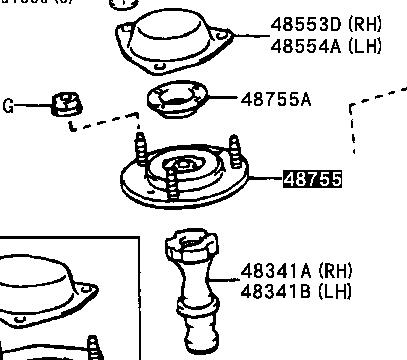  Soporte amortiguador trasero para Lexus LS UCF30