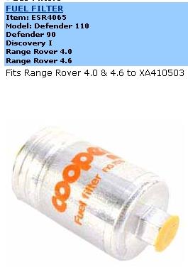 ESR4065 Rover filtro combustible