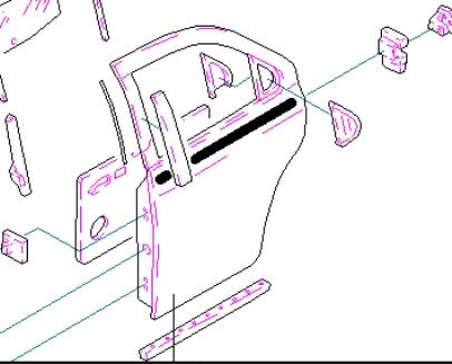  Moldura puerta trasera izquierda para Alfa Romeo 156 932