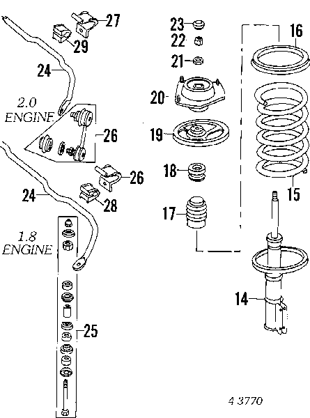 MB672066 Chrysler amortiguador delantero